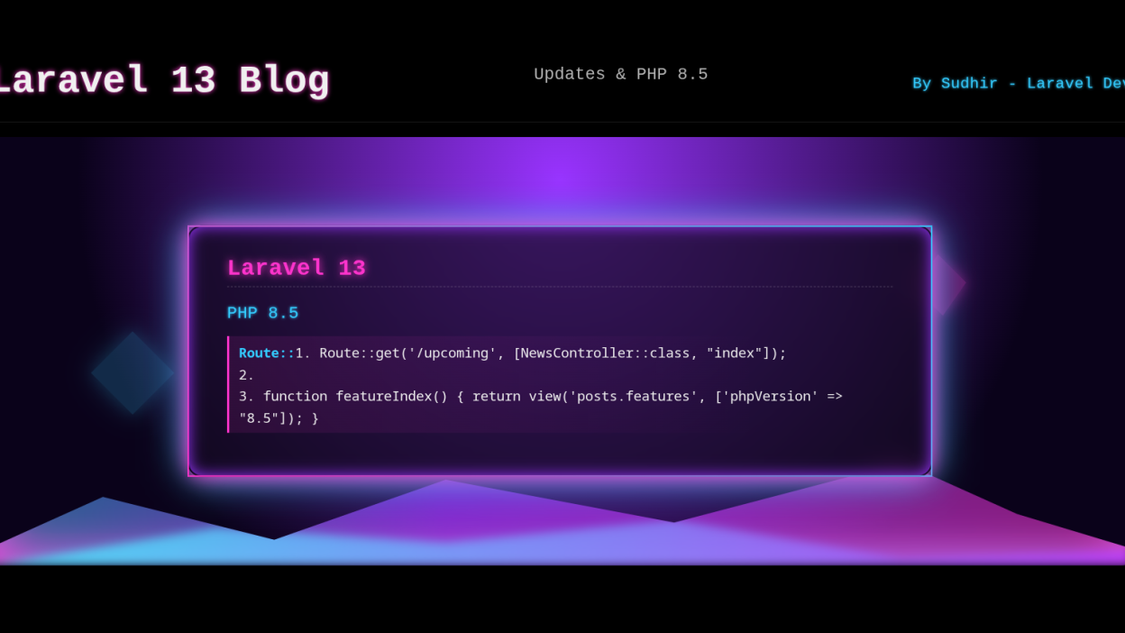 Laravel 13 features, PHP 8.5 new updates, Laravel PHP pipe operator, Laravel 13 SEO best practices, PHP 8.5 performance improvements, Laravel 13 web development, Upgrade to Laravel 13, PHP 8.5 first-class callables, Laravel SEO friendly URLs, Laravel 13 Eloquent ORM enhancements